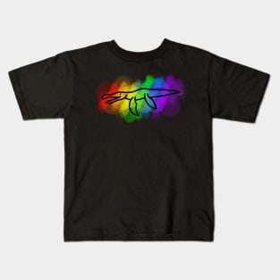 Rainbow Liopleurodon Kids T-Shirt